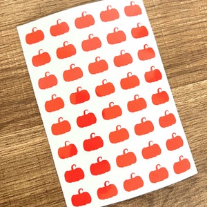 1/2 Inch (13mm) Mini Pumpkin Sticker Sheet | Small Pumpkin Stickers | Tiny Pumpkins | BuJo Stickers | Planner | Calendar | Vinyl
