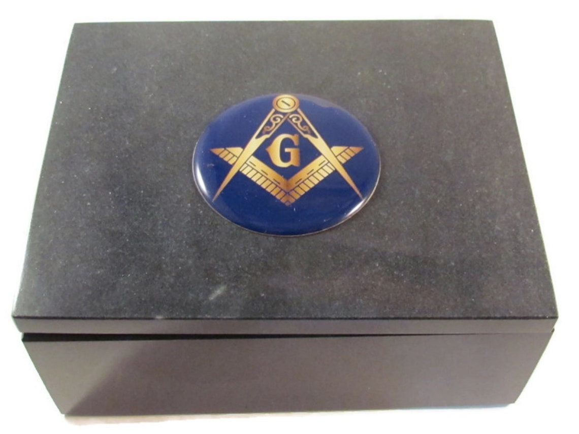 MASON MASONIC 5x4x2 Black Marble Urn Ashes Cremation Keepsake Etsy