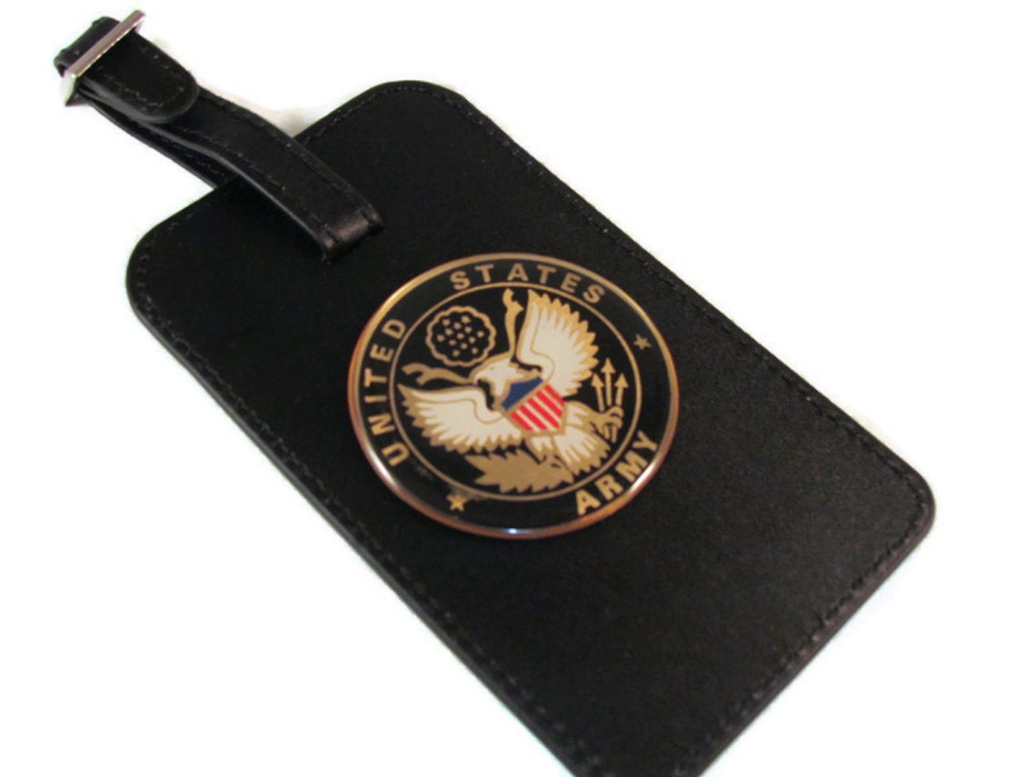 3 USA ARMY Luggage Bag Tag Security Cover Black Leatherette Etsy