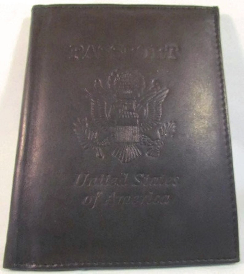 JEWISH STAR of DAVID black leather bifold passport wallet card holder