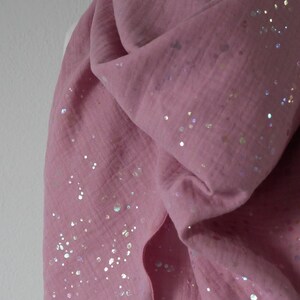 XXL muslin cloth pink with holographic dots image 3