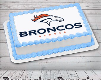 12 Denver Broncos edible paper cupcake cookie topper Decorations PRE CUT