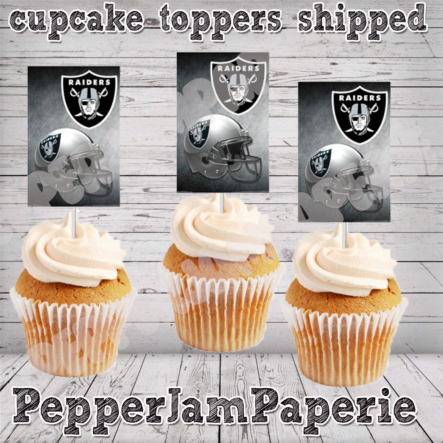 Cupcake toppers las vegas raiders super bowl sports Etsy