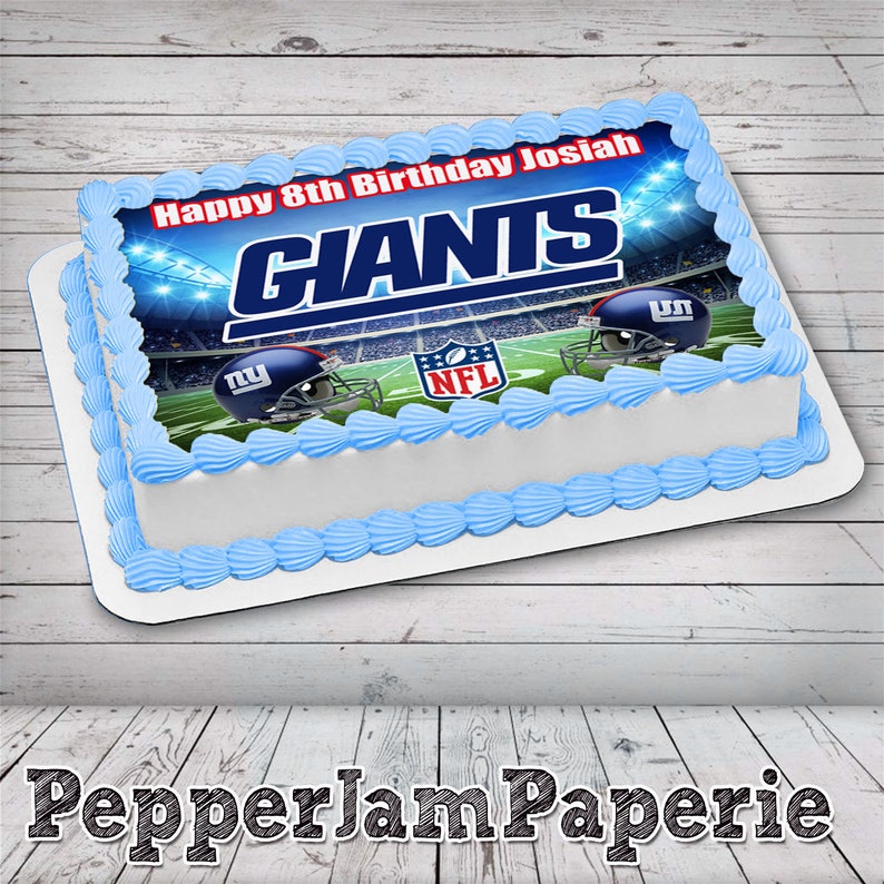 New York Giants Edible Cake Image Frosting Sheet Sugar Etsy