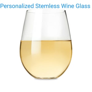 Personalized Stemless Wine Glass Wine Glass laser etched Your Logo, Your Text etched on Wine Glass Wine glass gifts for wedding image 3