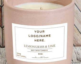 Personalized Soy Candle: 13oz Hand-Poured Custom Label