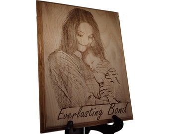 Laser engraved Photo | Photo Engraved on Wooden Plaque | Photo Gift | New Born Picture | Memories for ever | New Born gift| Mothers day gift