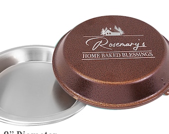 Personalized Aluminum Pie Pan with Lid - Perfect for Housewarming, Weddings, Bridal Showers, Bake Offs! Mothers day gift and Thanksgiving