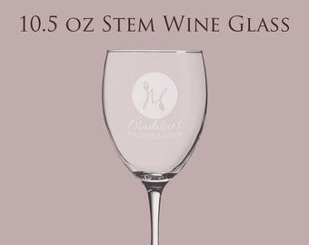 Personalized Wine Glass, Custom Wine Glass, 10.5oz Wine Glass Etched Stemmed wine glass, Wine lover's gift, Corporate Gifts, Holiday Gifts