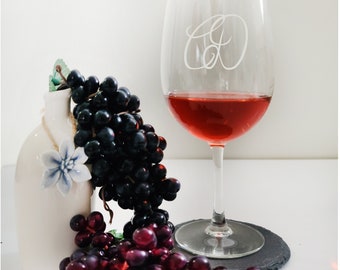 Custom Etched Stemmed Wine Glass | Personalized Wine Lover Gift