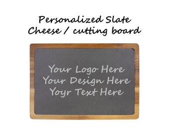 Personalized Natural Slate cutting board | Custom cheese board | personalized serving board | Best Gift for mother 13 x 9 Inches