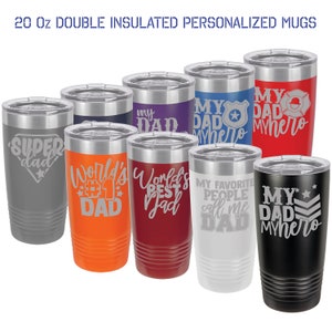 Vaso personalizado para el Día del Padre: Taza térmica de viaje de 590 ml