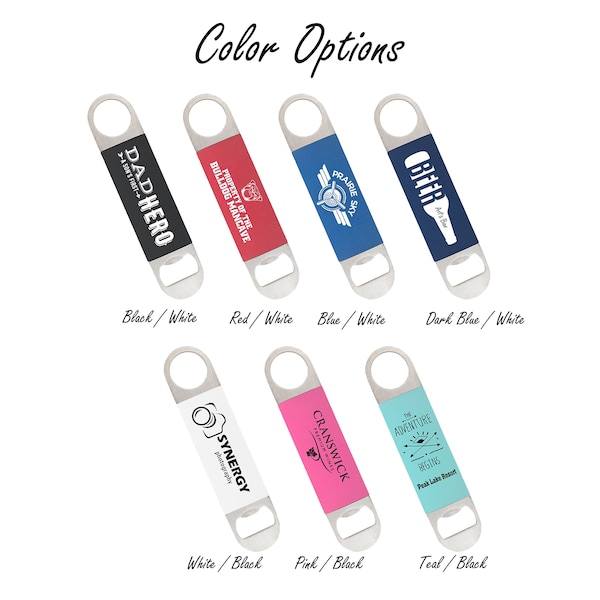 Personalized Engraved Bottle Opener with Custom Logo or Text - Silicone Grip - Corporate Gifts - Promotional Products - 1 1/2" x 7"