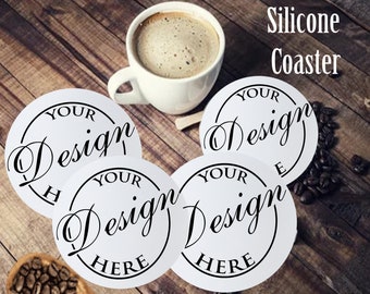 Laser Engraved Silicone Coaster | Personalized Custom Silicone Coasters Gift | Personalized Thick Lacerable Drink Coaster Gift