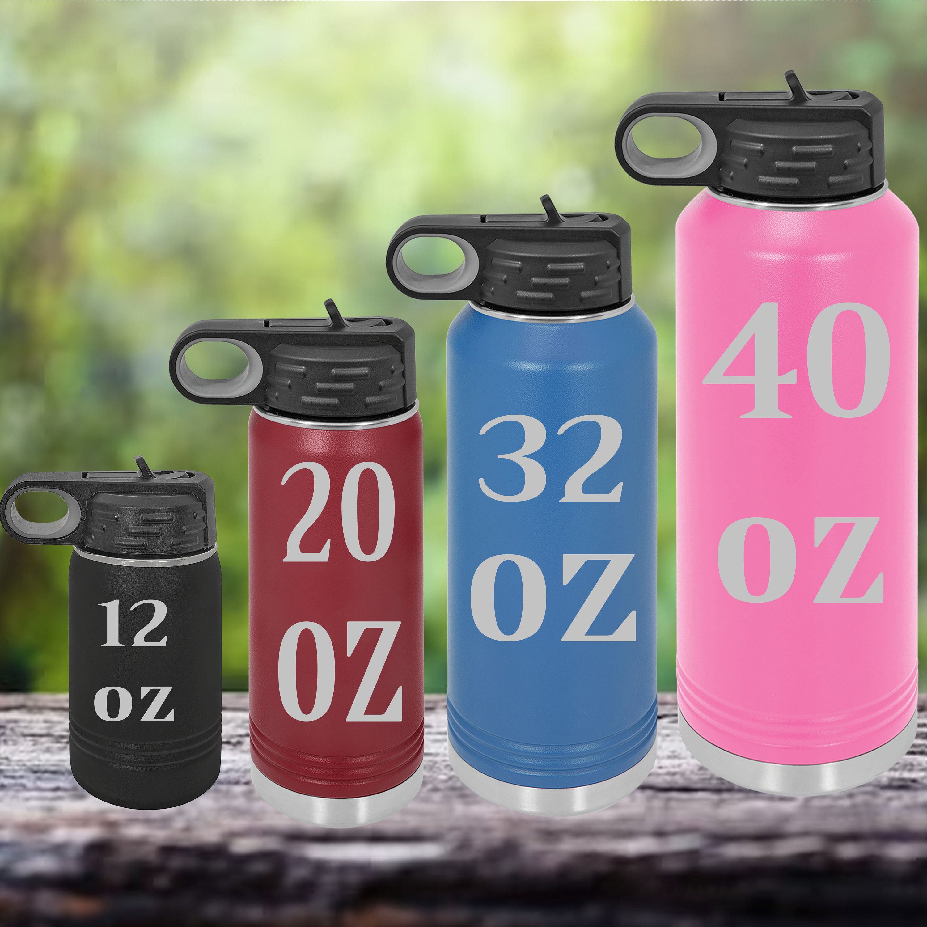 Personalized Water Bottles 32oz with Flip-Top Lid and Straw, Customized  Vacuum Insulated Flask,Stainless Steel Sports Double Wall Thermos, Your  Logo