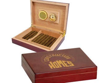 Rosewood Piano Finish Humidor - Laser Engraved Corporate Gift or Commemoration