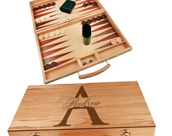 Classic Wooden Backgammon Game Set: Personalized Family Board Game