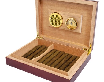 Rosewood Piano Finish Humidor - Laser Engraved Corporate Gift or Commemoration