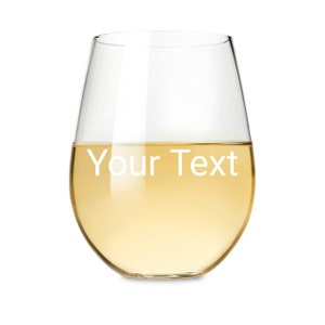 Personalized Stemless Wine Glass Wine Glass laser etched Your Logo, Your Text etched on Wine Glass Wine glass gifts for wedding image 6