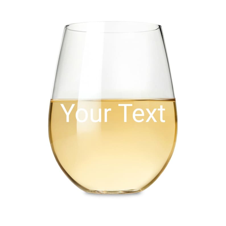 Personalized Stemless Wine Glass Wine Glass laser etched Your Logo, Your Text etched on Wine Glass Wine glass gifts for wedding image 6