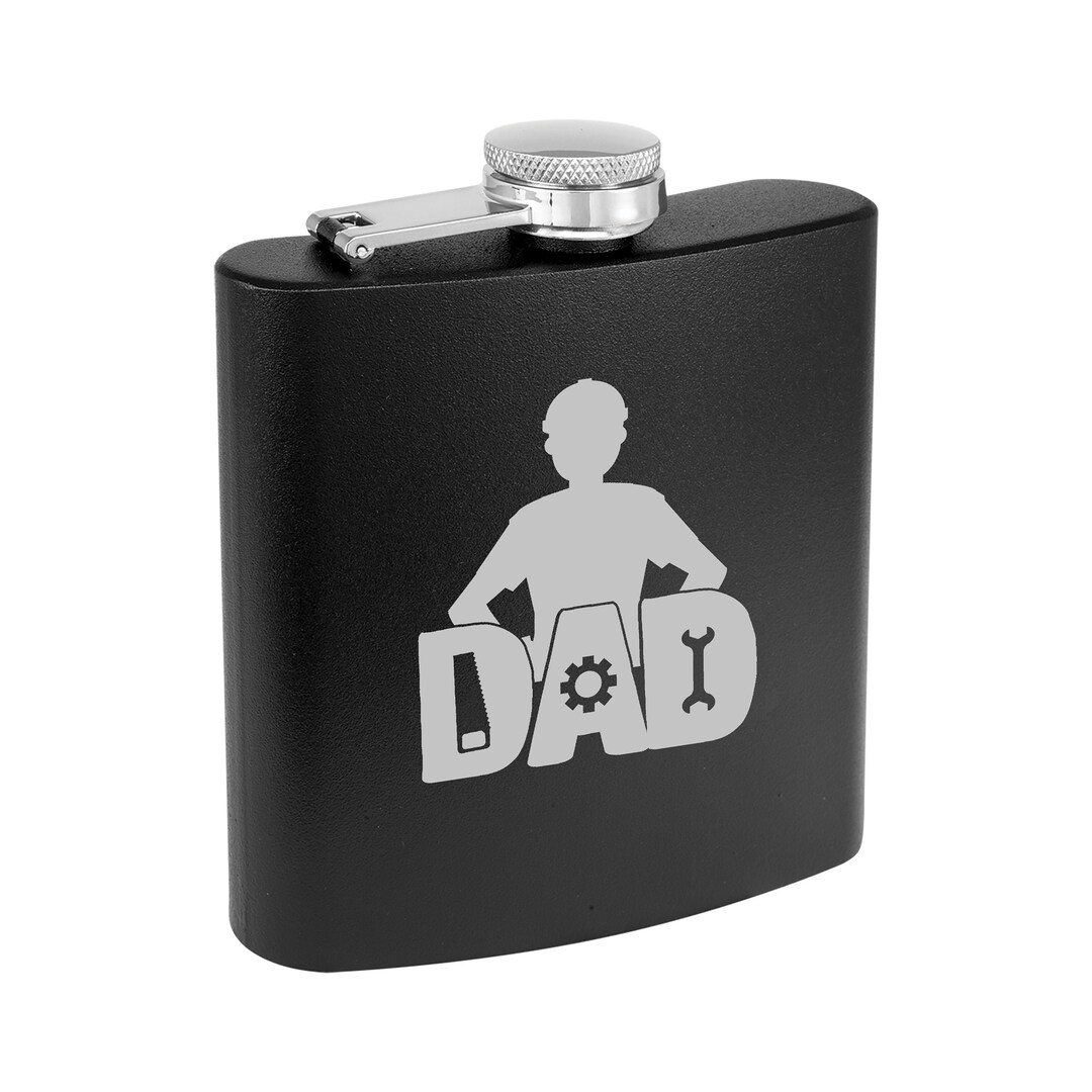 6 Oz Hip Flask | Happy Fathers Day Gift | Personalized Gift for Your ...