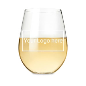 Personalized Stemless Wine Glass Wine Glass laser etched Your Logo, Your Text etched on Wine Glass Wine glass gifts for wedding image 7