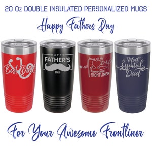 20 Oz Personalized Tumbler | Custom To Go coffee Tumbler/Mug. Insulated Mugs | Personalized Travel Mug with lid | Best gifts of Frontliners