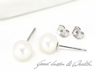 Sterling Silver Earring, Freshwater Pearl Stud, Gifts For Her, Everyday Earring, Simple Pearl Earring, Earrings for Wedding, Minimal Earring