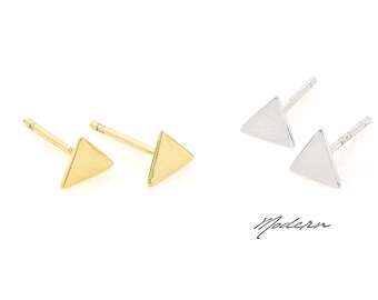 Sterling Silver Stud Earring, Triangle Stud Earring, Simple Silver Earring, Geometric Earrings, Modern Stud Earring Silver, Gifts For Her