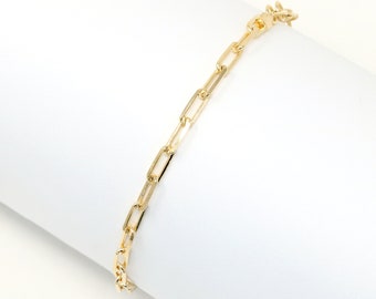 Gold Filled Bracelet, Paperclip Chain Bracelet, Chain Link Bracelet,  Modern Bracelet, Gold Link Bracelet, Gift For Her, Minimalist Bracelet