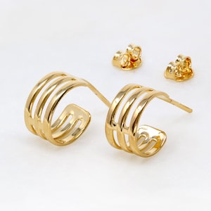 14K Gold Filled Hoop Earrings, Minimalist Small Hoop Earring, Stacking Earring, Gifts For Her, Modern Hoop Earrings, Everyday Earrings Gold