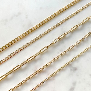18K Gold Filled Chain Necklace, Paperclip Chain Necklace Gold, Cuban Chain Necklace, Curb Chain Necklace, Gold Link Necklace, Gift For Her