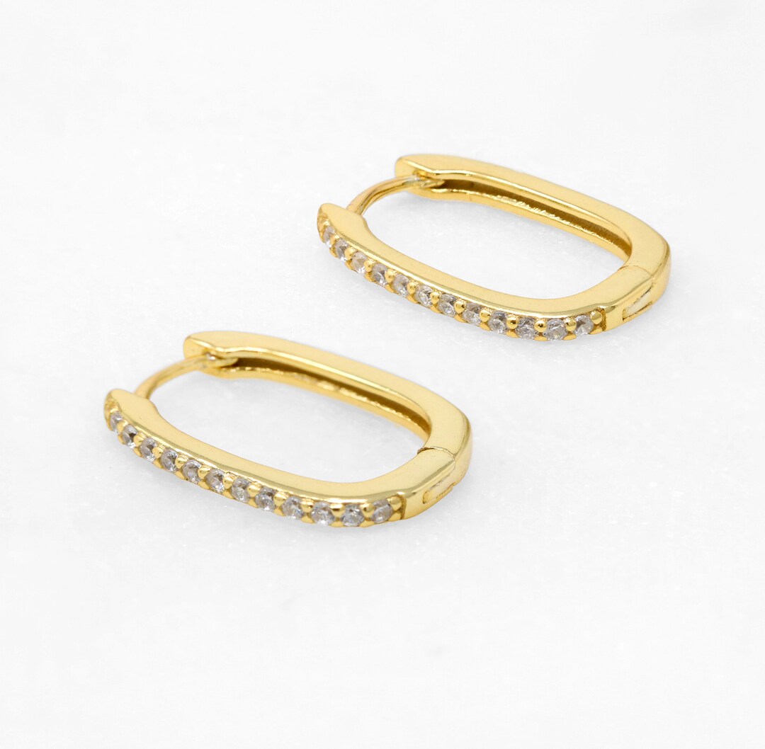 Penny Foggo - Oval Huggie Hoops with Lock Heart Earrings main image 0