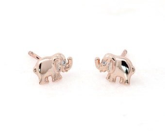 Sterling Silver Elephant Stud Earring, Animal Stud Earring, Simple Silver Earring, Earrings for Kids, Modern, Gifts For Her, Cute Earrings