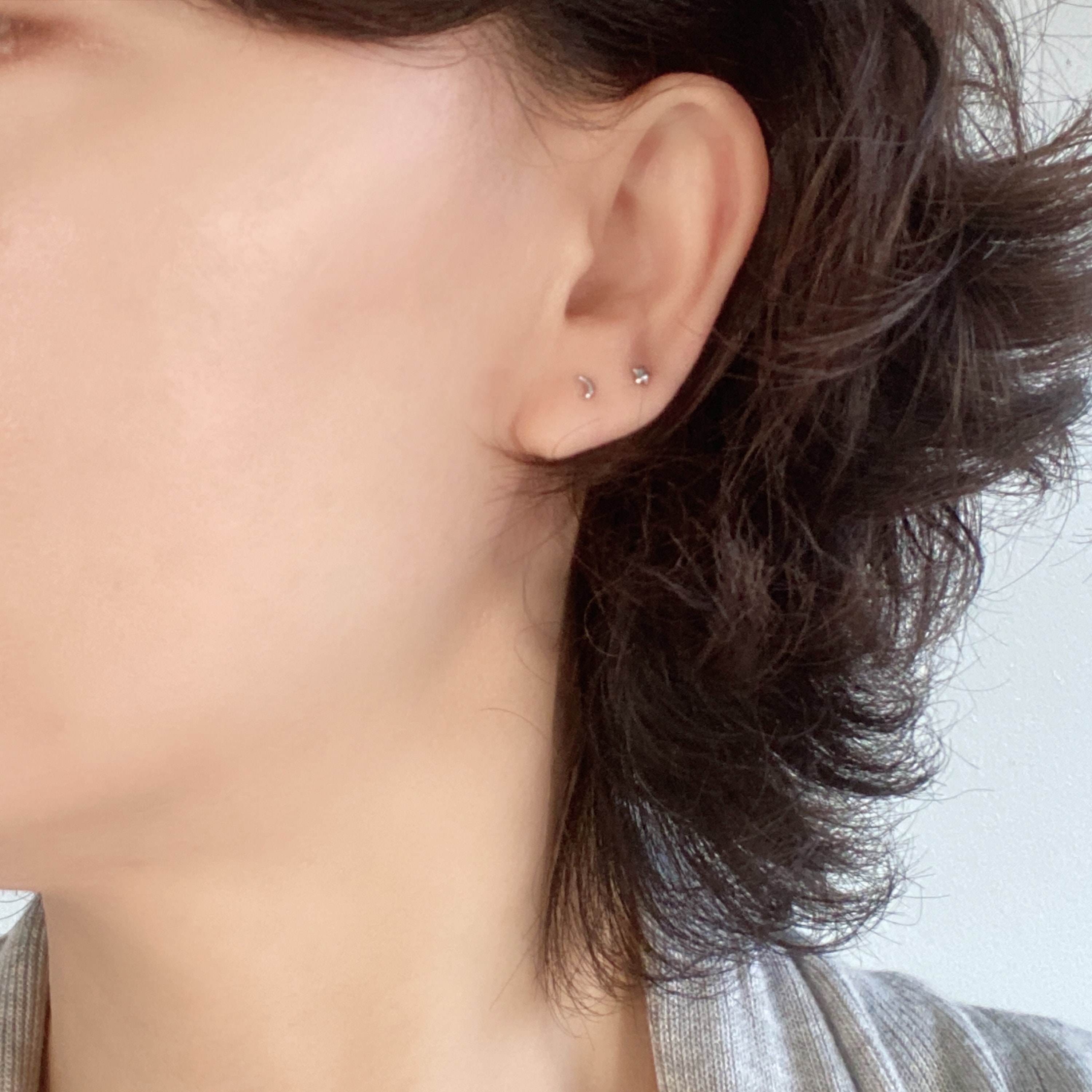 【MIDNIGHT MOMENT】rectangle mini earring - silver / ピアス MIDNIGHT MOMENT】rectangle earring - silver / ピアス