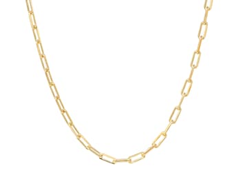 18K Gold Filled Necklace, Thin Paperclip Chain Necklace Gold Filled, Chain Link Necklace, Modern Necklace, Gold Link Necklace, Gift For Her