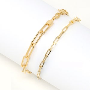 Gold Filled Bracelet, Paperclip Chain Bracelet, Chain Link Bracelet,  Modern Bracelet, Gold Link Bracelet, Gift For Her, Minimalist Bracelet