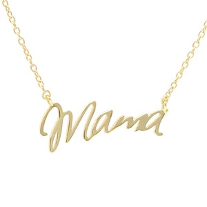 Mama Necklace Gold, Sterling Silver Necklace, Script MamaNecklace, Mama Necklace Silver, Jewelry Gift For Mum, Mothers Day Gift, Letter Mama