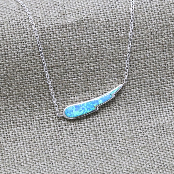 Angel Wings Initial Necklace - 925 Sterling Silver With Natural Blue Opal Letter Pendant