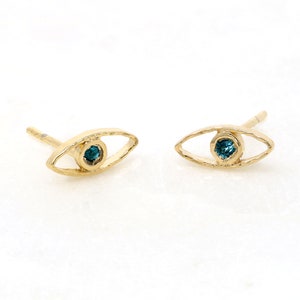 14K Gold Filled Evil Eye Earrings Stud, Evil Eye Earring Gold,  Inspiration Jewelry Gifts For Her, Gifts For Best friend, Meaningful Jewelry