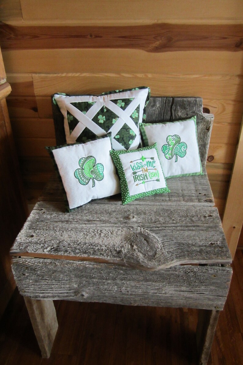 Luck Of The Irish Pair Of Quilted Pillows Decor For St Patricks Day
