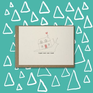 Nuova casa super cool, biglietto d'auguri illustrato A6, ecologico