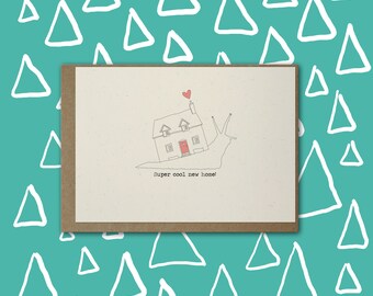 Super Cool New Home , Illustrated A6 Greetings Card , Eco Friendly