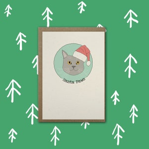 Carte de Noël Père Noël / Carte illustrée A6 / Respectueux de l'environnement