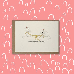 Tarjeta de boda "Atando el nudo" / Tarjeta de felicitación ilustrada / Ecológica