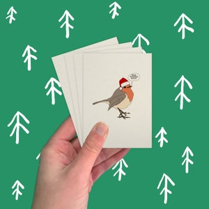 Multiverpakking minikerstdier A7-kaart (8 stuks) / Geïllustreerde A7-wenskaarten / Milieuvriendelijk