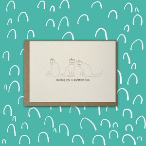 Cats in Party Hats Card / Illustrated A6 Birthday Card / Eco Friendly
