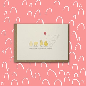 Carte Poulet / Carte de voeux A6 illustrée / Respectueux de l'environnement