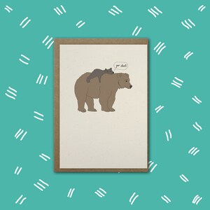 Biglietto d'auguri illustrato per la festa del papà di Daddy Bear / Biglietto d'auguri illustrato / Ecologico