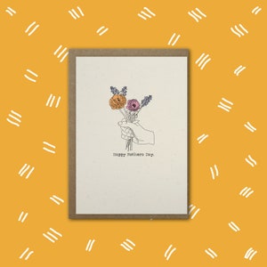 Moederdag bos van bloemen kaart / geïllustreerde groeten kaart / eco vriendelijk